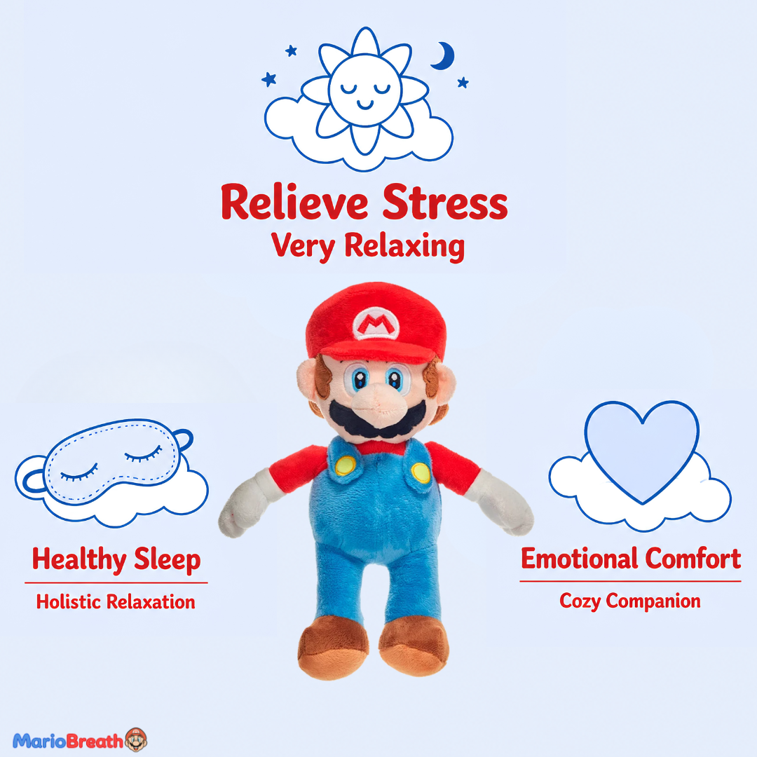 Breathing Mario Plush for Anxiety