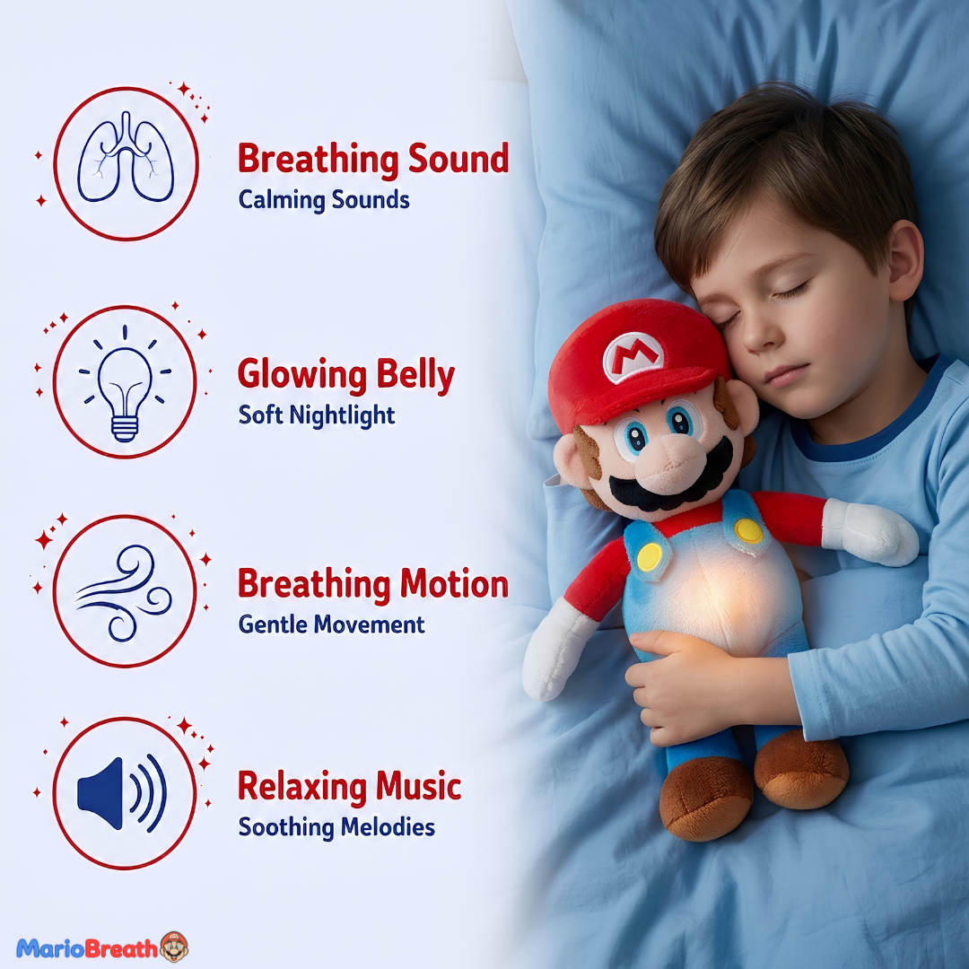 Breathing Mario Plush for Anxiety